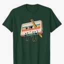 Retro Cassette Tape with Pencil 80s 90s Music Vintage Party T-Shirt XXL