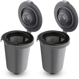 Reusable Filter Cups for Cuisinart Coffee Makers, Compatible with Cuisinart #SS-RFC HomeBarista - Premium Refillable Cups for Cuisinart Single Serve Coffee Machines (2 Pack with 2 Mesh Filters)