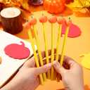 Maitys 48 Pcs Fall Pumpkin Sticky Notes and Pens Set Thanksgiving Pumpkin Self Stick Note Pads Ballpoint Pens Classroom Gifts Fall Party Favors for Autumn School Halloween Office Supplies(Colorful)
