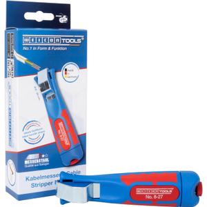 WEICON Cable Stripper No. 8-27 | Multi Stripping Knife | with adjustable cutting depth | for all common round cables | Working range 8-28 mm