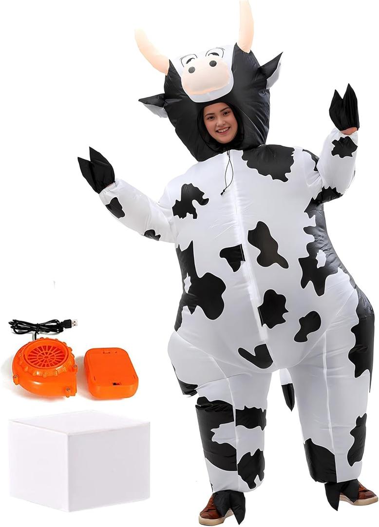 Inflatable Costume Kids 4'3''-4'11'' Funny Halloween Costumes Animal Blow up Costume for Party, Event (Black)