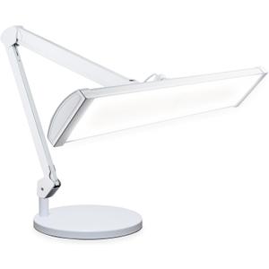 Neatfi Ultra 3,500 Lumens LED Desk Lamp with Base 45W, 270 SMD LEDs, Shadow-Free | Adjustable Brightness | Non-Flickering Task Light for Nail, Craft & Office (White-3, 26-Inch Wide Shade)