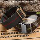 Elastic Nylon Watch Band French Troops Paratrooper Military Parachute Style 18mm 20mm 22mm Hook-and-Loop Premium Striped Fabric Nylon Replacement Watch Strap for Men Women (Rainbow Color(Black Buckle))