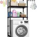 Ulif U8 Mini Laundry Room Storage Organizer, Over the Washer and Dryer Storage Shelves for Laundry Organization, 29.5W x 17.3D x 76.2H, Suit Washing Machine Width within 27.1, Hold 304 lb, Black