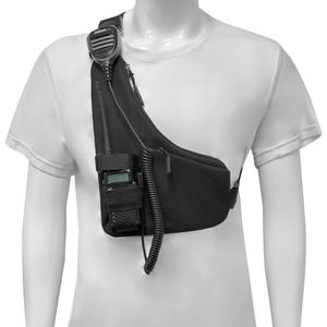 L-type Radio Chest Harness Shoulder Radio Holster Chest Pack Adjustable Single Radio Pouch Two-Way Radio Holster Suitable for Motorola Kenwood BAOFENG Walkie Talkie