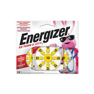 Energizer Hearing Aid Batteries Size 10, Yellow Tab, 24 Pack