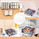 Sock Underwear Organizer, 16 Compartment Adjustable Dividers Tie Socks Underwear Drawer Organizers for Closet, Clear Plastic Storage Containers Box with Lids for Ties Scarf Socks Bras