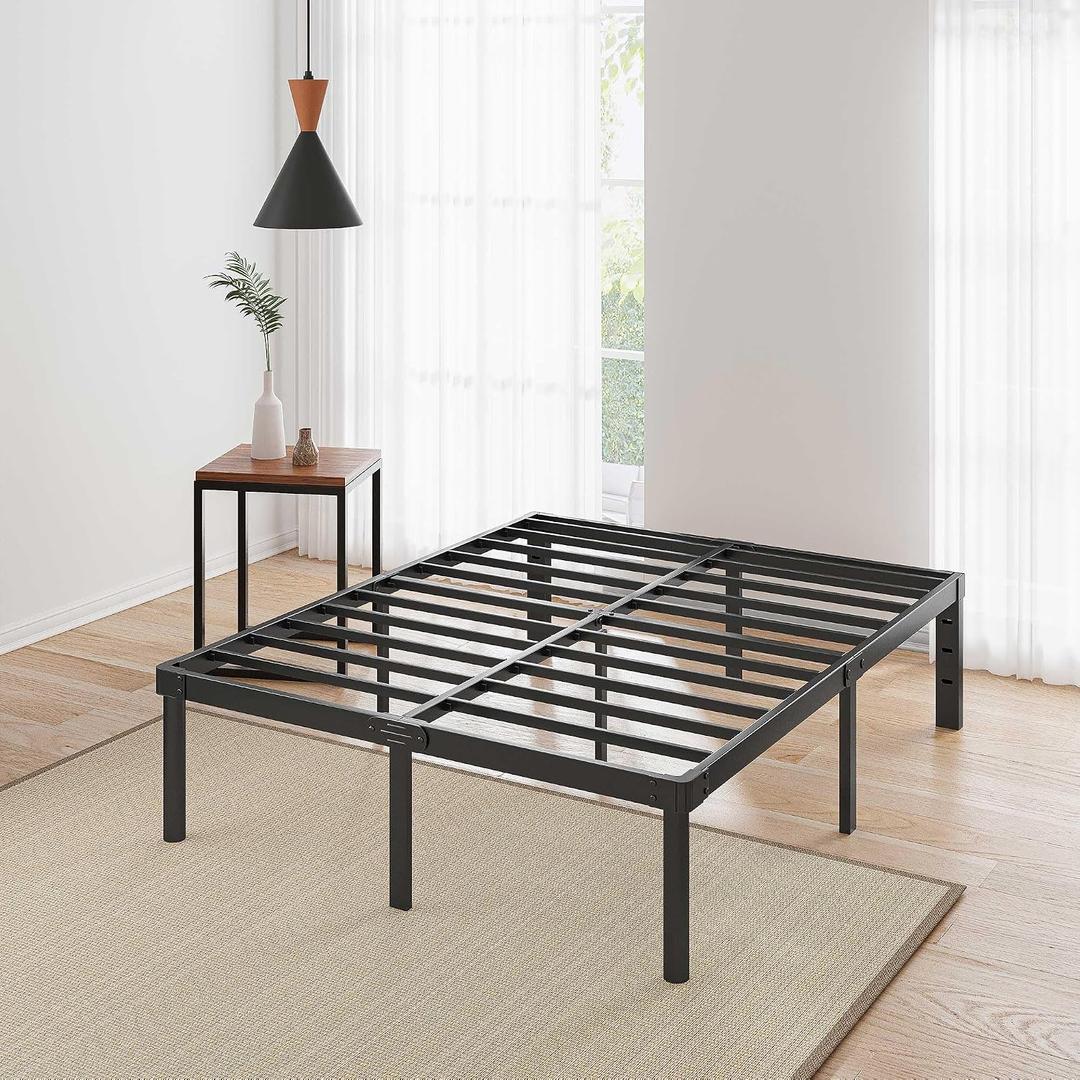 King Bed Frame, 12 Inch Metal Platform King Size Bed Frames with Round-Corner Leg, Heavy Duty Steel Slat Mattress Foundation, Easy Assembly, Noise-Free, No Box Spring Needed