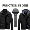 Pursky Men's Military Jacket Casual Washed Cotton Hooded Canvas Coat Fall Coat
Size XL