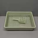 Oncpcare Deep Guinea Pig Litter Box with Metal Grid, Plastic Bunny Litter Pan Potty Trainer Tray for Small Animals Guinea Pig Ferret Rat Ideal for Cage Training and Easy Cleaning (15”x12”x4”, Blue)