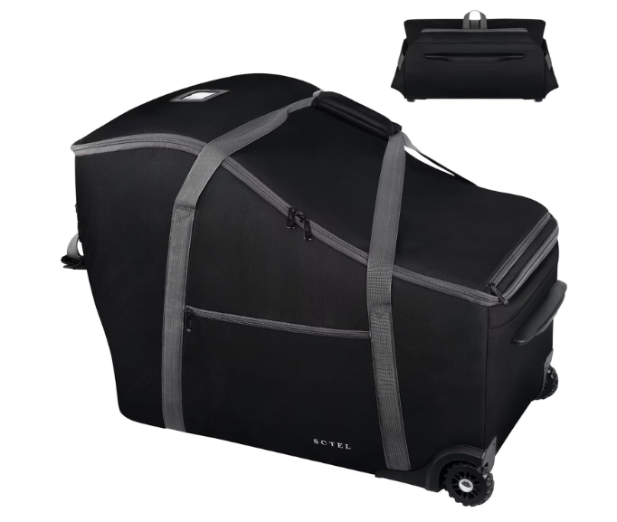 SCTEL Infant Car Seat Travel Bag Fit Doona Car Seat Stroller and Base, Chicco Keyfit 35 and Base, Doona Travel Bag with Wheels, Padded Car Seat Bags for Air Travel, Nuna Travel Bag with Zipper Pocket