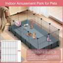 VISCOO 12 Panels Small Animal Playpen, 48" x 24" x 16" Pet Playpen with Waterproof Mat, C&C Cage for Guinea Pigs, Puppy Play Pen, Bunny Playpen, Indoor Outdoor Portable Metal Wire Yard Fence