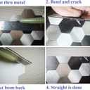 Metal Tile Backsplash with RetroLook - (Hexagon White Marble Mixed Silver 5pc/Pack) Metallic Peel and Stick, Luxury Wall Remodelling in Affordable Price, Ideal for Kitchen, Bathroom, Stairway