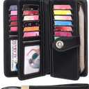 FALAN MULE Wallets for Women Trifold Wristlet Wallets Large Capacity RFID Blocking Ladies Purse Credit Card Holder