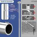 10 Gauge Heavy Duty Flag Pole Kit Light Solar, 120MPH 3mm Thick Flagpole Hardware Kit for 2 Flag for Outside House In Ground Use, 25FT Silver with One 3x5 Flag