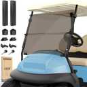 10L0L Golf Cart Windshield for Club Car Precedent 2004-Up, Tempo, 2017-Up Onward, Clear/Tinted Fold Down Club Car Windshield Anti-UV Impact Resistant, HD View, 37.5"W X 33.6"H