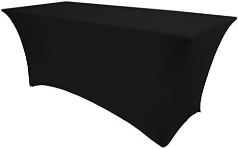 Ultimate Textile 5 ft. Fitted Spandex Table Cover - Fits 18 x 60-Inch Rectangular Tables, Black