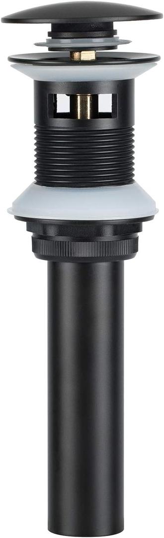 Bathroom Sink Drain with Overflow Pop Up Sink Drain for Vessel Vanity Lavatory Sink, Matte Black