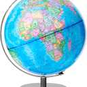 13" World Globe for Kids, Classroom Globe for Education & Decoration with Stable Heavy Metal Base, HD Waterproof Printed & Rewritable Surface (Blue)