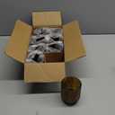 DEVI 8pcs Ribbed Amber Votive Candle Holder for Boho Wedding Decor, Amber Glass Candle Holder for Tea Lights, Vintage Boho Party Home able Decorations, Boho Fall Centerpiece Table Decorations,