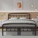 Metal Full Size Bed Frame with Headboard,Victorian Style Headboard and Footboard, No Squeak, Heavy Duty 1500lbs Support, Easy 20-Min Tool-Free Assembly, No Box Spring Needed/Underbed Storage