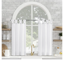 Archaeo Washed Cotton Small Window Twist Tab Cafe Curtains, 52" x 36", White