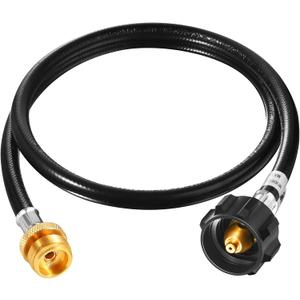GasSaf 4FT Propane Hose, Propane Adapter Hose 1lb to 20lb Propane Tank Connection, Propane Gas Hose Suitable for Weber Q Grills, Blackstone Griddles, Coleman Stoves, Buddy Heaters & More