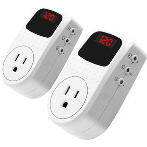 BSEED Surge Protector, Power Surge Protector Outlet, Voltage Regulator, Heavy Duty Whole House Wall Surge Protector for Home, Office, Travel, LED Indicator Light, Single Outlet, 120V, 15A, 2 Pack