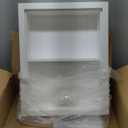 Nalwort 14" x 18" Recessed Medicine Cabinet, 2-Tier Wall Niche for Bathroom, Bedroom, Living Room, Kitchen, White, Solid Wood Wall Medicine Cabinet