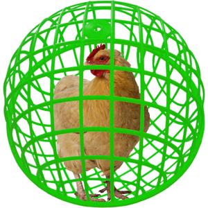 15" Ball-Shaped Movable Chicken Coop,Pigeon Rabbit Duck Safe Walking Net,Preventing Trampled by Horse,Predation by Eagles, Dog Bites. Pet Removable Prevent Harassment Safety Hutch (Green)
