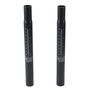 MY MIRONEY 2PCS Bike Seatpost Matte Black Bike Seat Post with Scale Aluminum Alloy Bicycle Seat Post Replacement for Road & Mountain Bike, 30.9 x 500mm