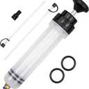 200CC Fluid Extractor Pump, Oil Change Syringe with 2pcs Hose, Manual Fluid Extractor/Fill Pump for Car Fluid Transfering