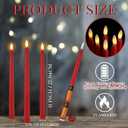 Macarrie 24 Packs Flameless Taper Candles Battery Operated Fake 11 Inch Long Candlelight LED Flameless Candlesticks Flickering Tapered for Spring Summer Wedding(Red)
