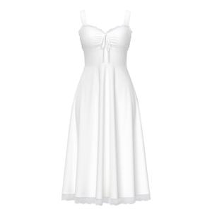 Floral Corset Wedding Guest Dress for Women White (M)