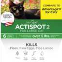 TevraPet Actispot II Flea Treatment for Large Cats 9+ lbs | 6 Doses | Powerful Prevention and Control