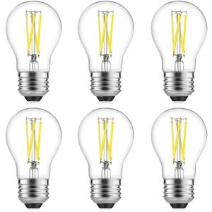 A15 LED Bulbs, Vintage Edison Bulbs, Dimmable, Clear Glass, E26 Medium Base, 6W (60W Equivalent), 5000K Daylight, 700LM, for Ceiling Fans, Wall Sconces, Appliances, Refrigerator Lights, 6 Pack