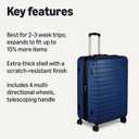 Amazon Basics 30" Hardside Large Checked Luggage with Multi-directional Wheels, Expandable for Up to 15% More Space, Scratch-Resistant Hardshell, Navy Blue