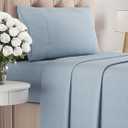 Twin Size 3 Piece Sheet Set - Comfy Breathable & Cooling Bed Sheets Set - Hotel Luxury Bedding for Women, Men, Kids, Teens, Boys & Girls - Deep Pockets, Soft & Wrinkle Free - Blue (Heathered Sheets)