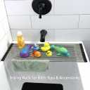 28" Bathtub Drying Rack for Bath Toys & Accessories Non-Slip Tub Shelf, Fast-Draining Design, 28 Fits Most Standard Tubs