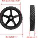Parts Camp 16" Lawn Mower Wheels 16 x 1.75'' Spoked Plastic Wheel and Tire For Garden cart/Pressure Washer/Generator/Wheelbarrow/Trolley/Dolly Wheel/Push Mowers/Hand truck tires(Set of 2)