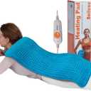 Boileau Electric Heating Pad for Back Pain and Period Cramps Relief, 17"x33" Extra Large XXXL, 3 Heating Levels Heat Pad with 2-Hour Auto Shut Off, Gifts for Women and Mom, Blue