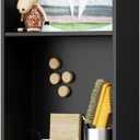 BWE Black Shower Niche 12" X 30" Stainless Steel Bathroom Niche for Shower Wall NO Tile Needed 3-Tier Recessed for Bathroom Storage,Over Mount Installation