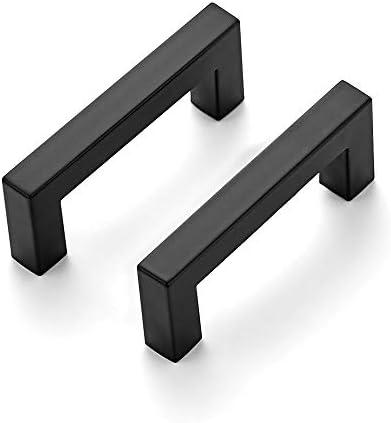 Ravinte 3 Pack 3" Kitchen Square Cabinet Handles Matte Black Cabinet Pulls Black Drawer Pulls Kitchen Cabinet Hardware Kitchen Handles