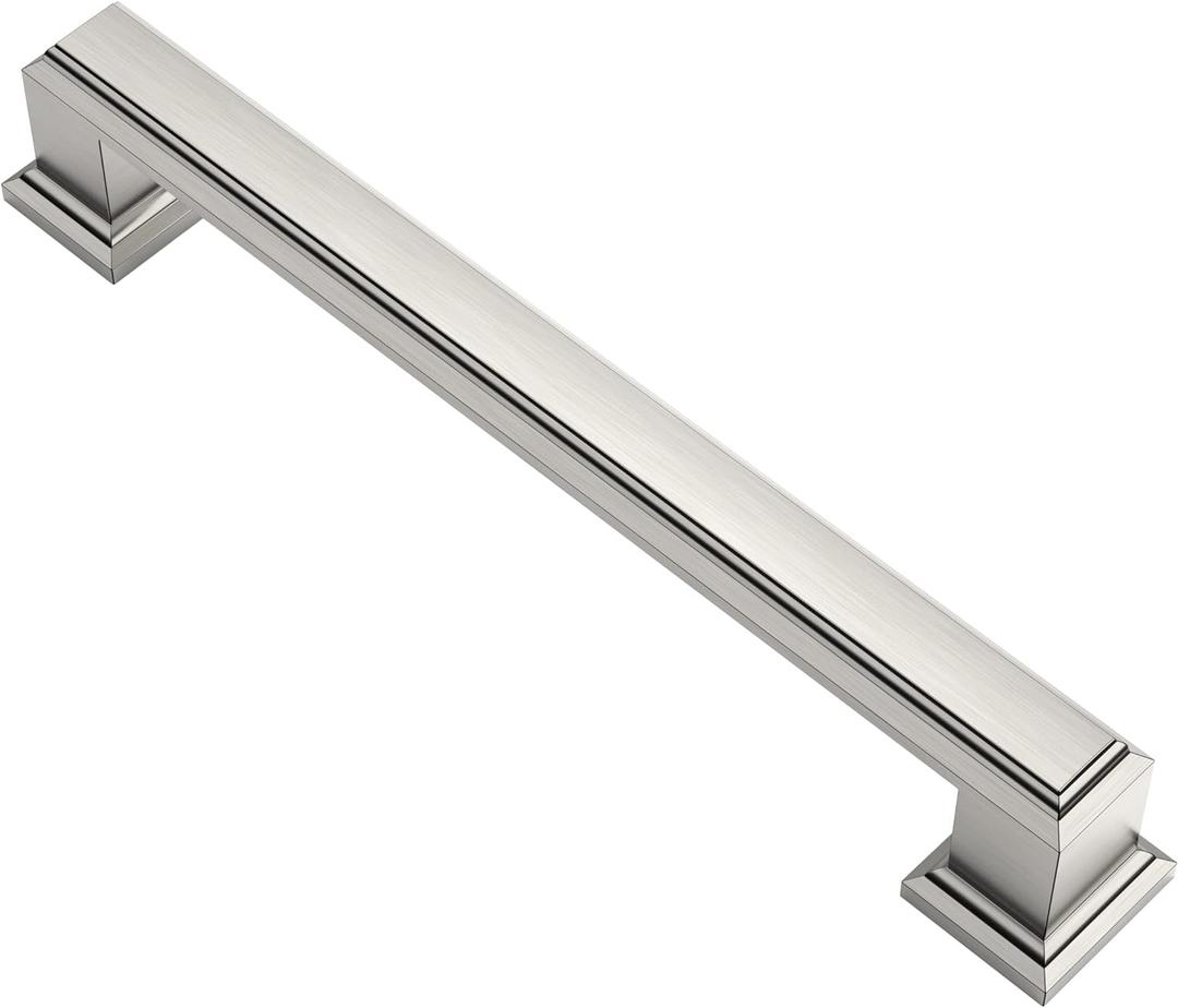 Alzassbg 15 Pack Brushed Satin Nickel Cabinet Pulls, 5 Inch(128mm) Hole Center Cabinet Handles Kitchen Pulls for Cabinets and Drawer AL3071SN