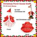 Christmas Mrs. Claus Goose Outfit Dresses Clothes for 23" High Cement or Plastic Porch Goose Christmas Costume for Yard Garden Lawn Patio Outdoor Decor, Red