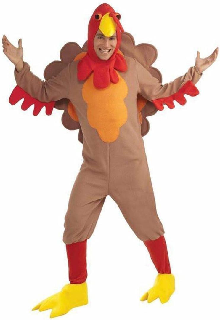 Forum Novelties Men's Adult Fleece Turkey Costume (Brown), Standard Size