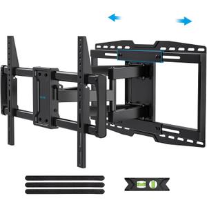 32-90" Full Motion Sliding TV Wall Mount, Fits 16" 18" 24" Wood Studs, Wall Mount TV Bracket with Smooth Swivel, Tilt, Extension, Holds up to 150lbs, Max VESA 600x400mm, Fit Most 75 85 86 TVS (Off Center Movable 32-90inch)