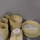 FOODLE Wheat Straw Dinnerware Set - BPA Free & Safety Certified - Unbreakable, Microwave & Dishwasher Safe Dishes - Picnic, Dorm, RV, Camping Plates Cups and Bowls - Great for Kids & Adults - For 6 (Pastel Beige)