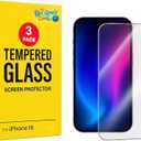 2 x Screen Protector for iPhone 16  6.1  3-Pack [9H Hardness] Tempered Glass  Scratch and Impact Resistant, Easy Install  High Sensitivity  Case-Friendly