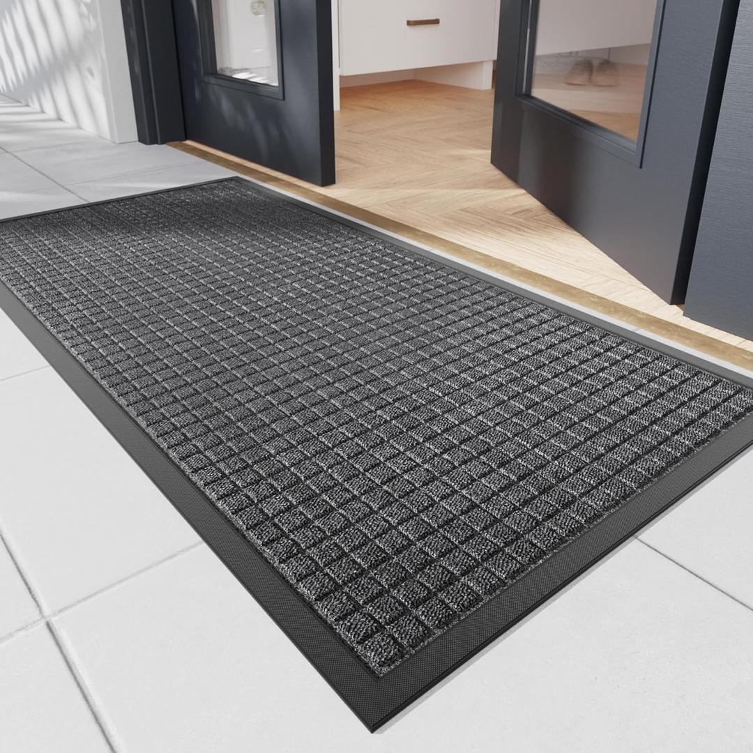 Durable Front Door Mat, 48" x 24" Heavy Duty Indoor Outdoor Doormat for Entryway, Non-Slip Rubber Backing, Stain and Fade Resistant Commercial Floor Mat for Home Office Entry